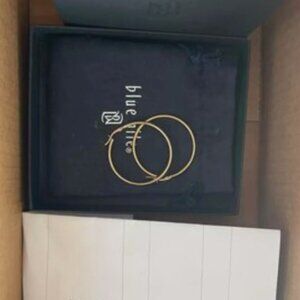 Blue Nile 1 5/8 Gold Hoops Earings - Brand New with Box